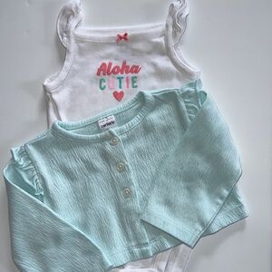 🛍 LITTLE GIRLS TOP WITH COVER SIZE 6MONTHS